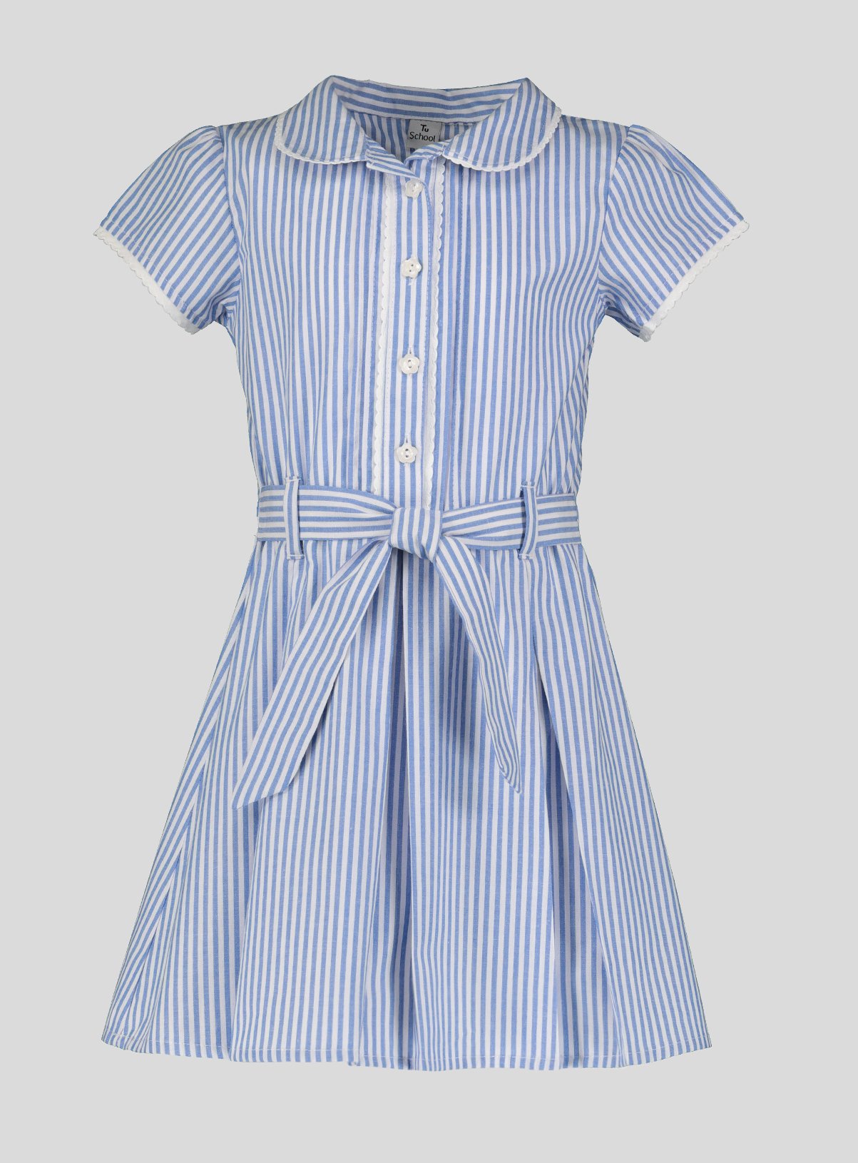 Kids Blue Stripe School Dress (3-14 ...